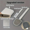 Conjunto de escova de vaso sanitário de silicone 2 peças com suporte de parede