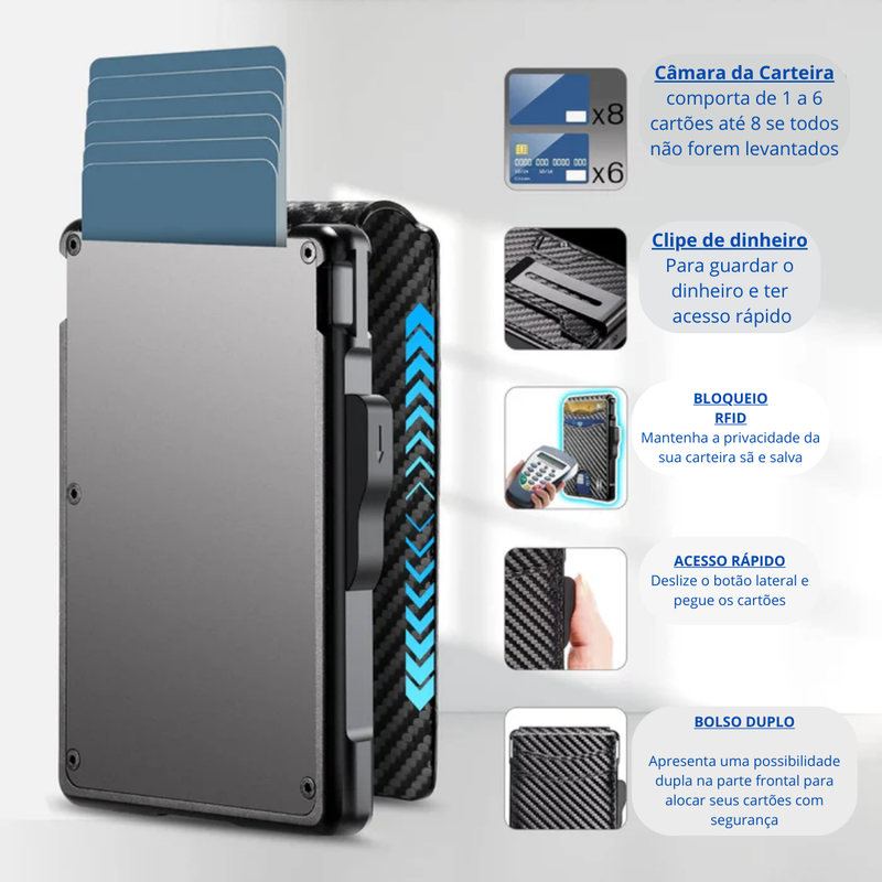 Carteira de Luxo - Ultra Slim Pop Up Wallet