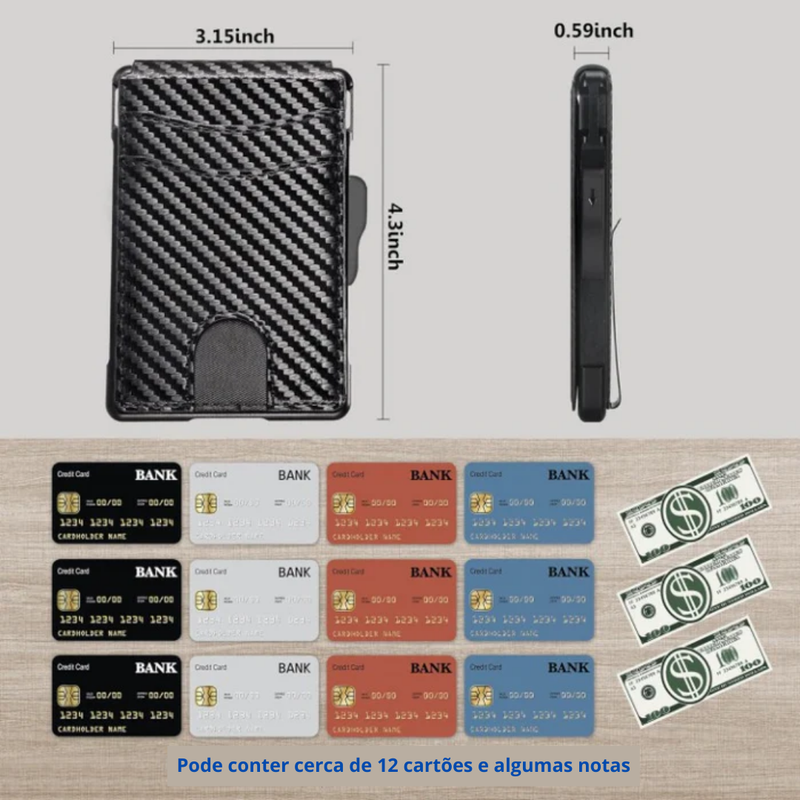 Carteira de Luxo - Ultra Slim Pop Up Wallet