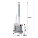 Escova de silicone 2 em 1 para vaso sanitário com cabo longo