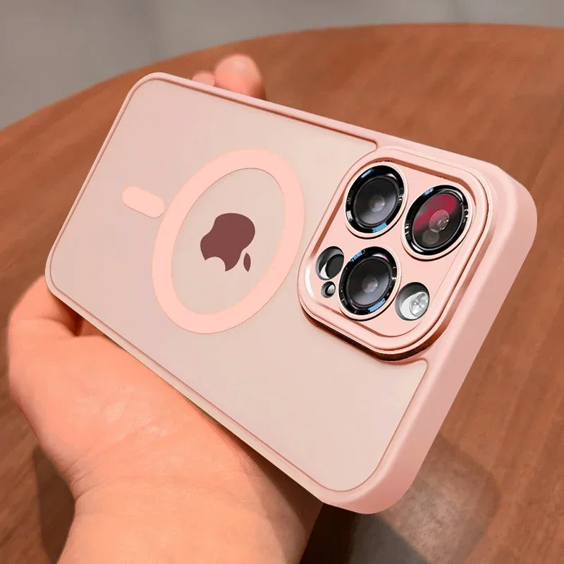 Case luxo a prova de choque - Shockproof para iPhone, Magsafe Wireless Charge Cover, Magnético
