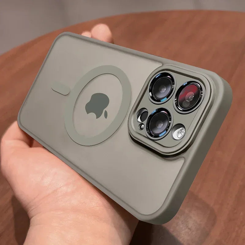 Case luxo a prova de choque - Shockproof para iPhone, Magsafe Wireless Charge Cover, Magnético