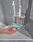 Escova de silicone 2 em 1 para vaso sanitário com cabo longo