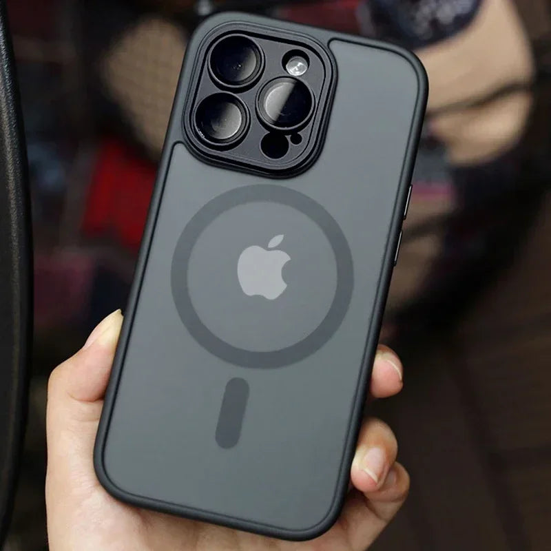 Case luxo a prova de choque - Shockproof para iPhone, Magsafe Wireless Charge Cover, Magnético
