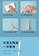 Escova de silicone 2 em 1 para vaso sanitário com cabo longo