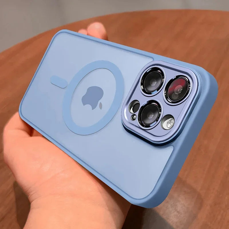 Case luxo a prova de choque - Shockproof para iPhone, Magsafe Wireless Charge Cover, Magnético