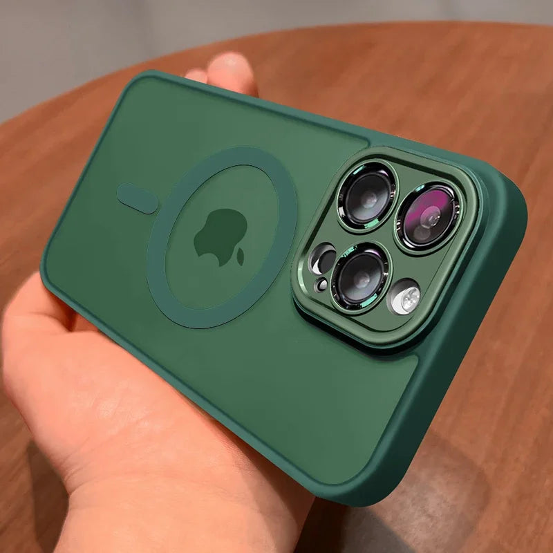 Case luxo a prova de choque - Shockproof para iPhone, Magsafe Wireless Charge Cover, Magnético